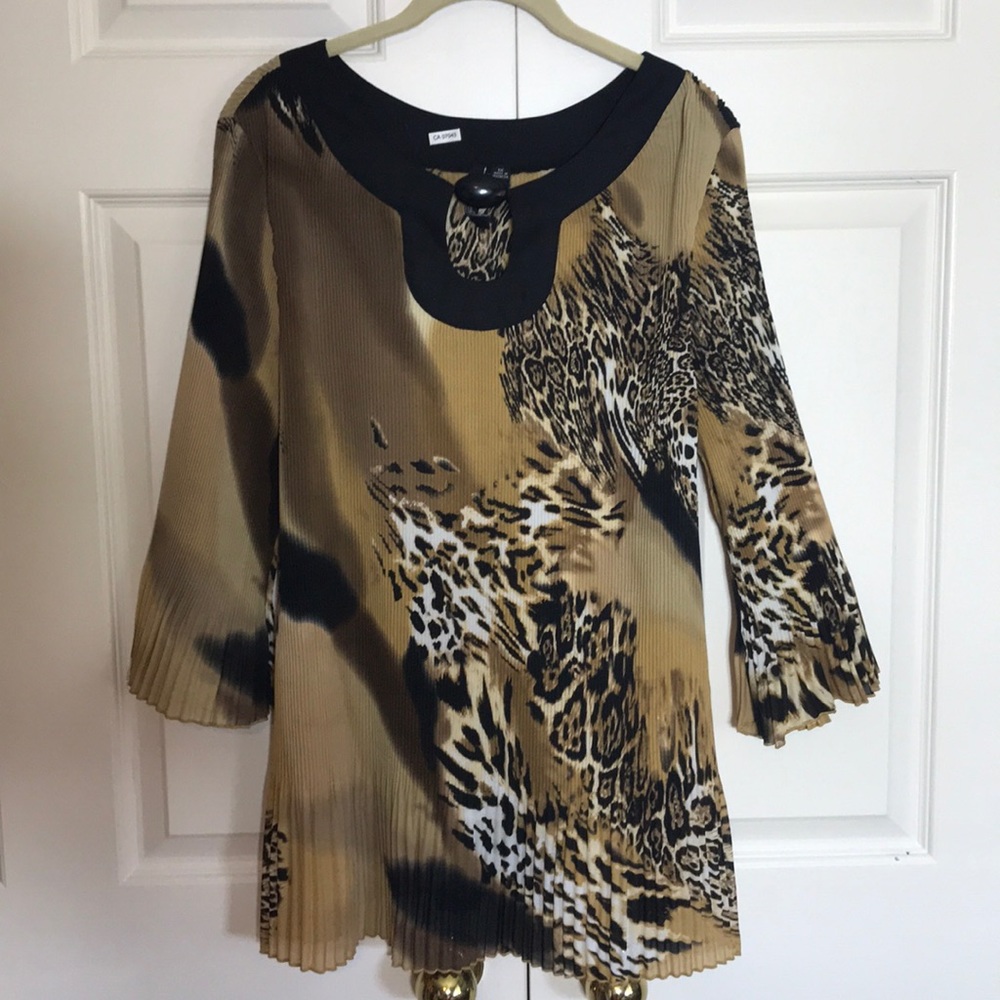 Leopard Fortuni Pleats Blouse